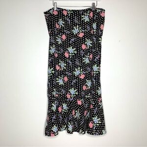 < Vintage Sag Harbor Floral/Polka Dot Skirt >